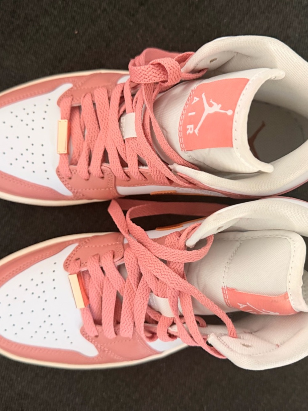 Jordan Women Pink and White Low-Top Sneakers